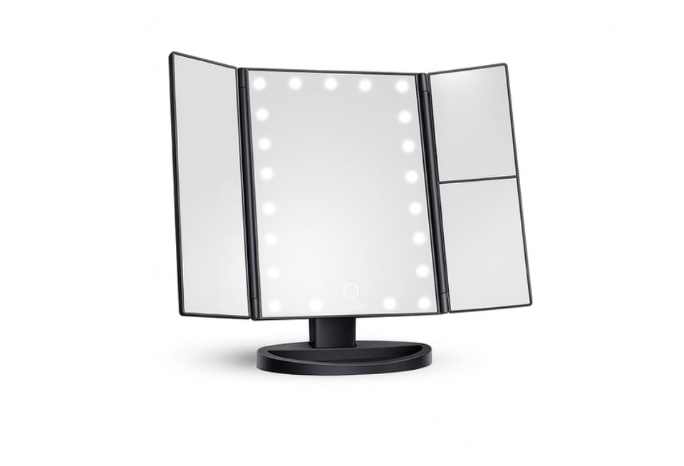 Specchio per il trucco pieghevole con illuminazione