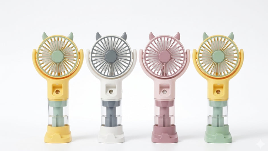 Ventilatore portatile con ugello spray